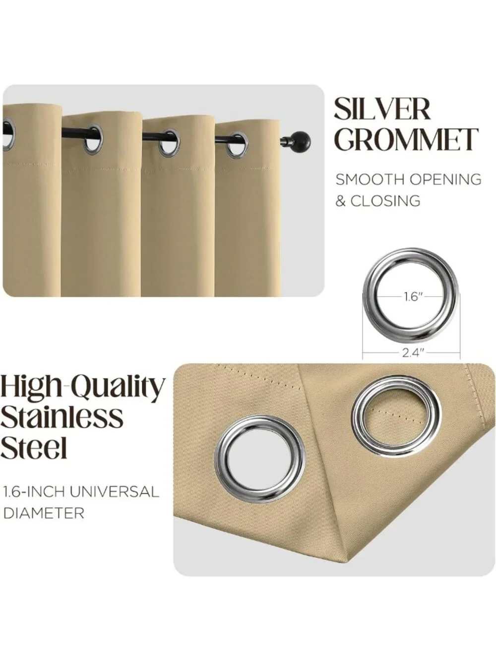 Beige Blackout Curtains 84
